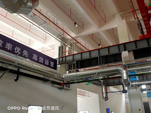 注塑車(chē)間廢氣處理管道施工