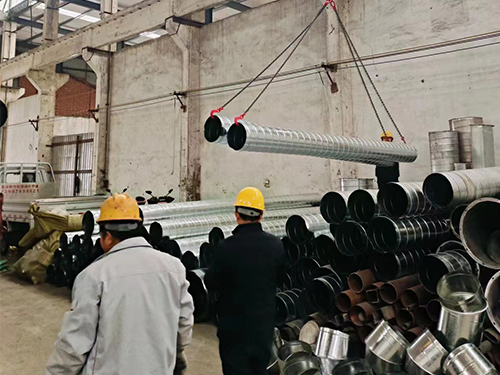 螺旋風(fēng)管，法蘭現(xiàn)場發(fā)貨照片