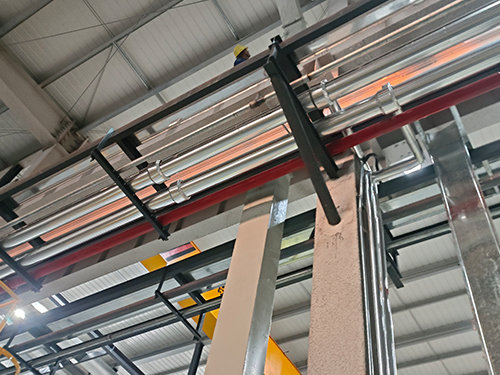 碳鋼管道，除塵器管道安裝施工現(xiàn)場